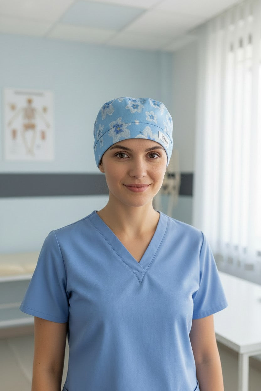Gorro Flores Azules