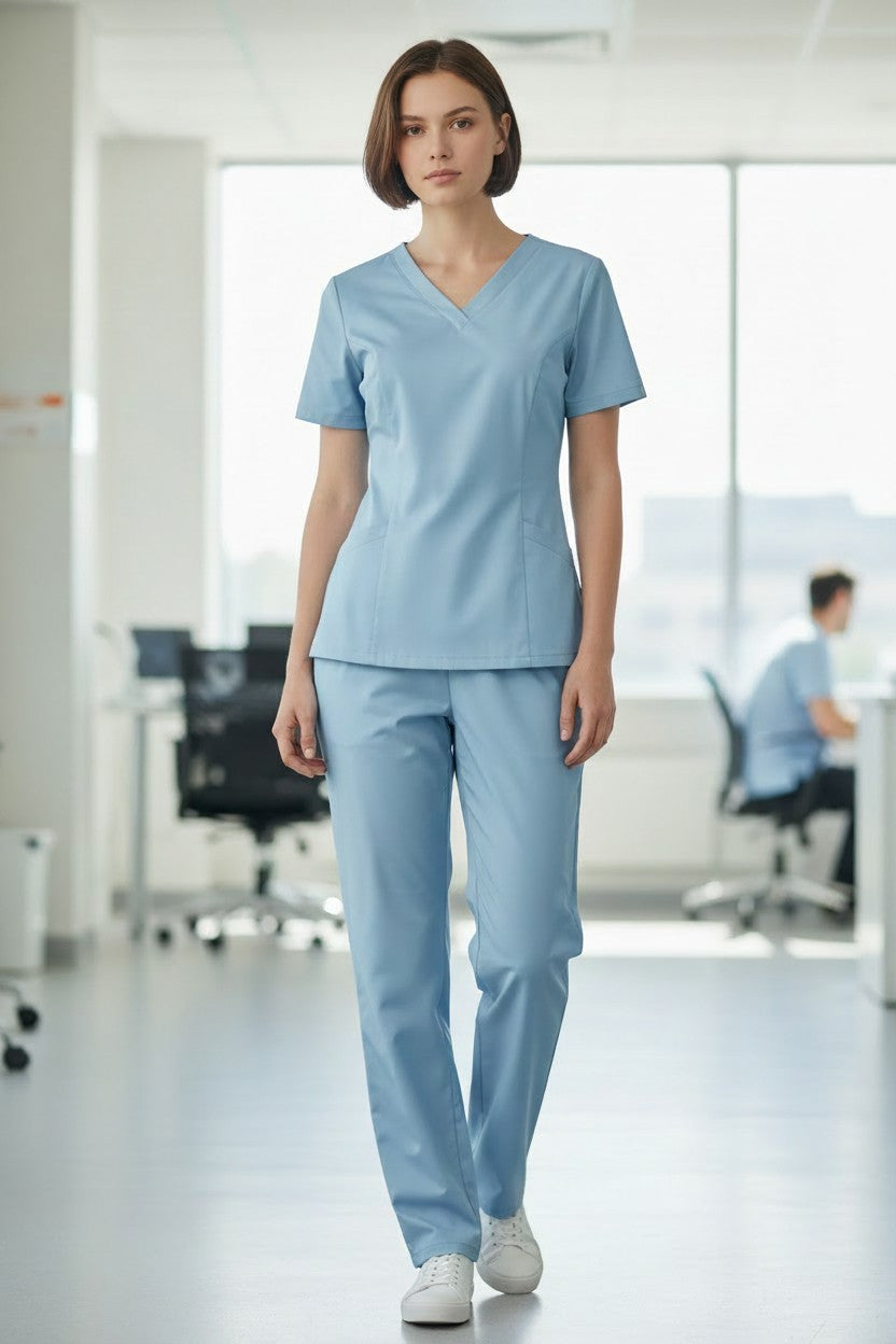 Conjunto de Uniforme Quirúrgico para Mujer Azul Cielo Chico