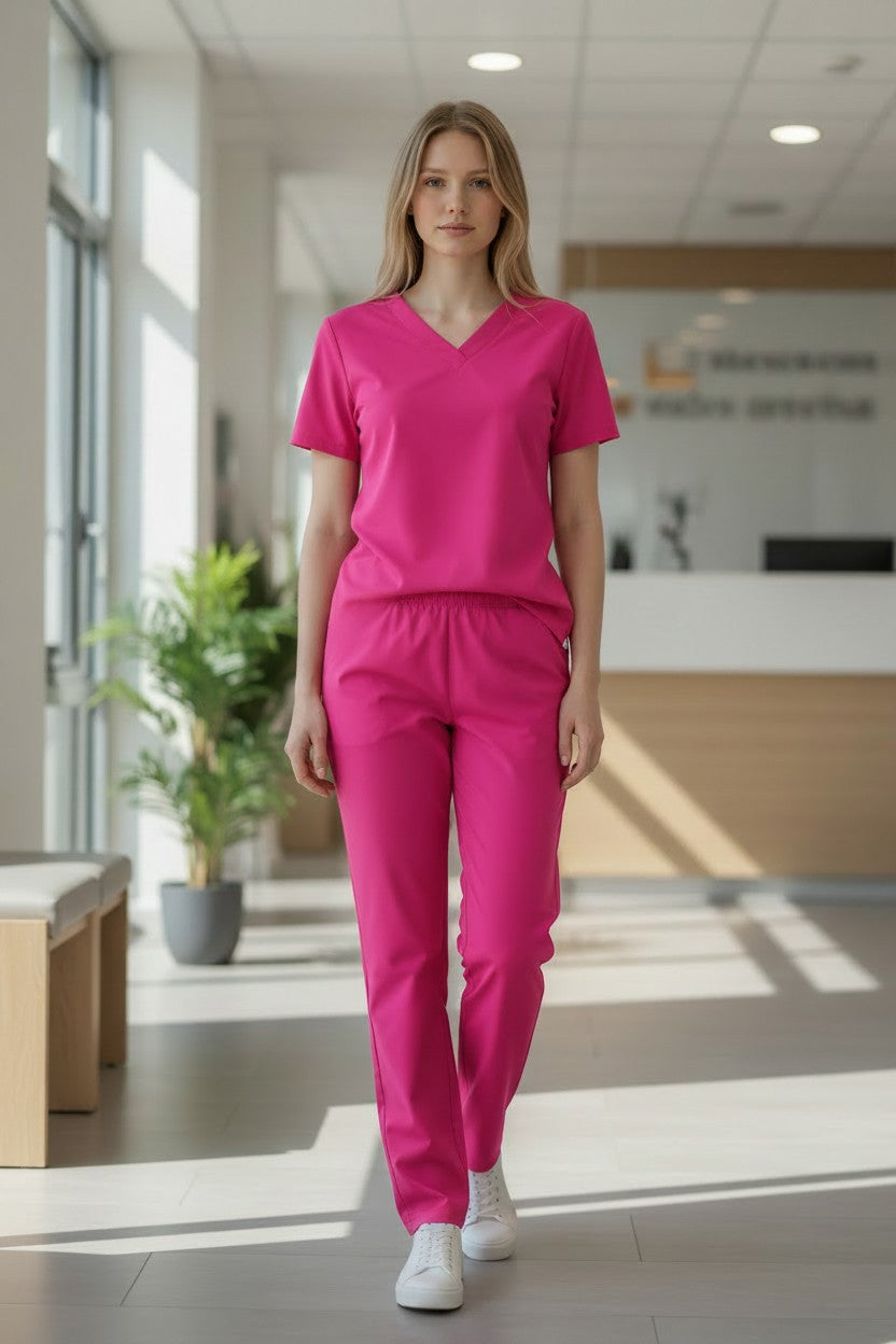 Conjunto de Uniforme Quirúrgico para Mujer Rosa Chico