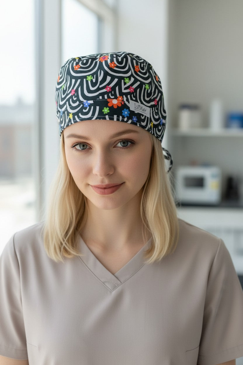 Gorro Circulos Negro y Blanco